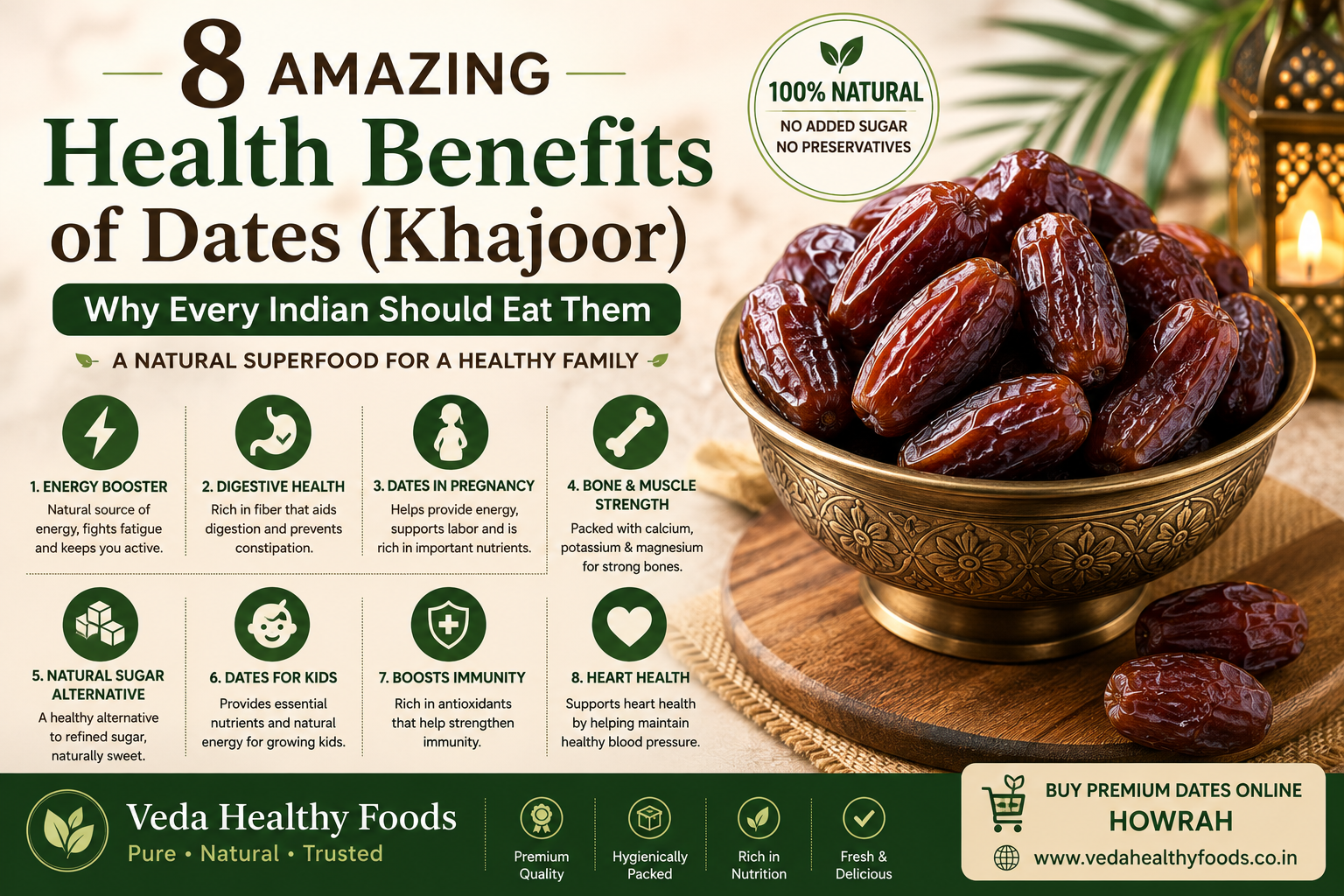 dates khajoor health benefits India – superfood guide by Veda Healthy Foods